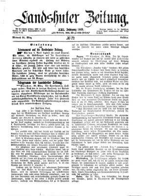 Landshuter Zeitung Mittwoch 31. März 1869