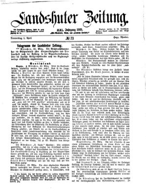 Landshuter Zeitung Donnerstag 1. April 1869