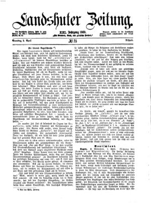 Landshuter Zeitung Samstag 3. April 1869