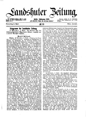 Landshuter Zeitung Donnerstag 8. April 1869