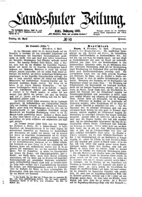 Landshuter Zeitung Dienstag 13. April 1869