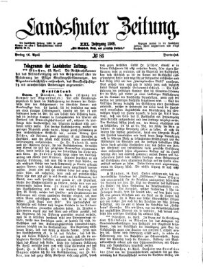 Landshuter Zeitung Freitag 16. April 1869