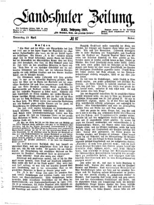 Landshuter Zeitung Donnerstag 29. April 1869