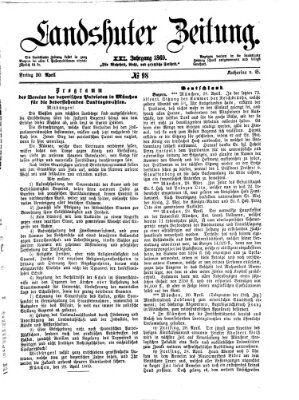 Landshuter Zeitung Freitag 30. April 1869