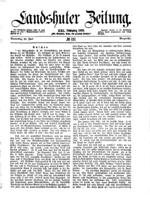 Landshuter Zeitung Donnerstag 10. Juni 1869