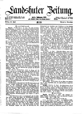 Landshuter Zeitung Freitag 18. Juni 1869