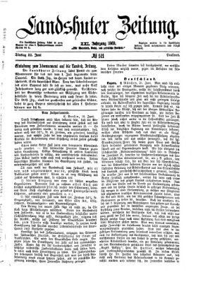 Landshuter Zeitung Dienstag 22. Juni 1869