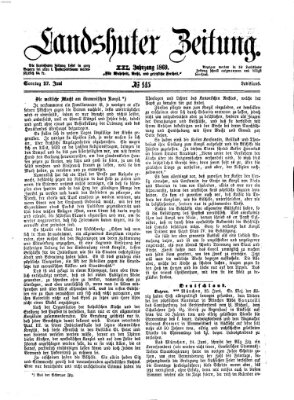 Landshuter Zeitung Sonntag 27. Juni 1869