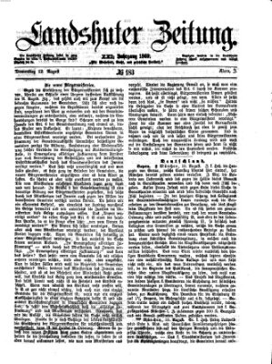 Landshuter Zeitung Donnerstag 12. August 1869