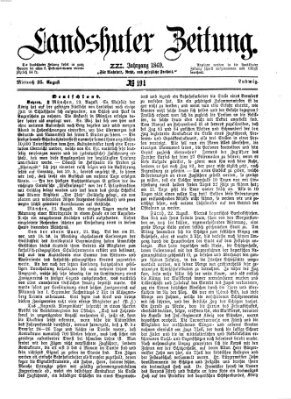 Landshuter Zeitung Mittwoch 25. August 1869