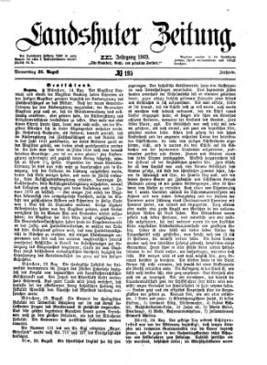 Landshuter Zeitung Donnerstag 26. August 1869