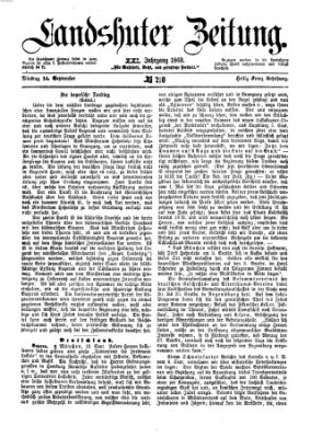 Landshuter Zeitung Dienstag 14. September 1869