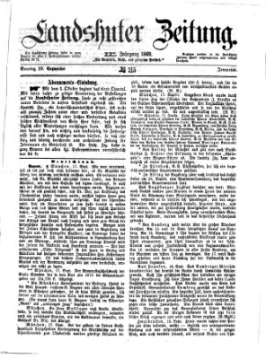 Landshuter Zeitung Sonntag 19. September 1869