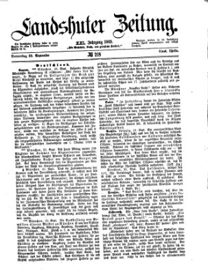 Landshuter Zeitung Donnerstag 23. September 1869