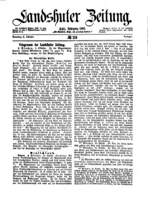 Landshuter Zeitung Samstag 2. Oktober 1869