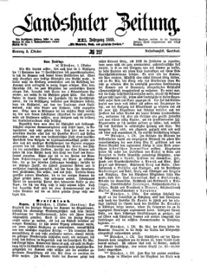 Landshuter Zeitung Sonntag 3. Oktober 1869