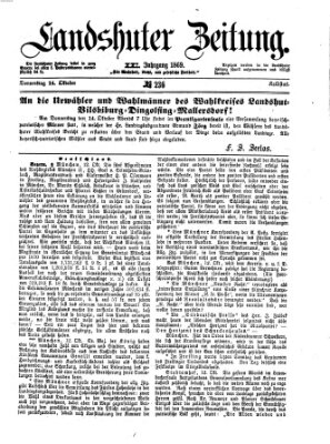 Landshuter Zeitung Donnerstag 14. Oktober 1869