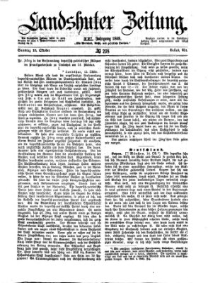 Landshuter Zeitung Samstag 16. Oktober 1869