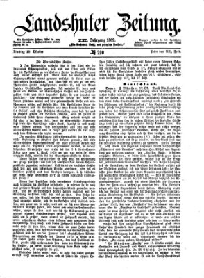 Landshuter Zeitung Dienstag 19. Oktober 1869