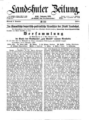 Landshuter Zeitung Mittwoch 3. November 1869