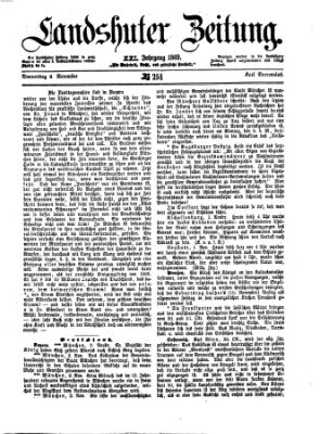 Landshuter Zeitung Donnerstag 4. November 1869