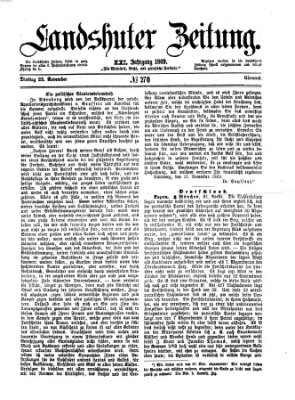 Landshuter Zeitung Dienstag 23. November 1869