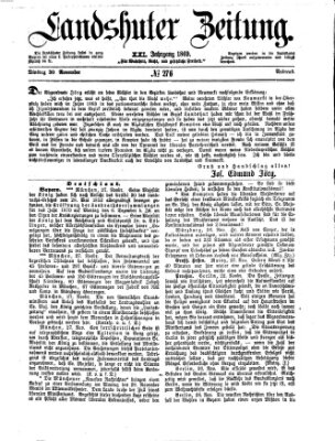 Landshuter Zeitung Dienstag 30. November 1869