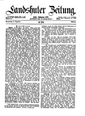 Landshuter Zeitung Donnerstag 2. Dezember 1869