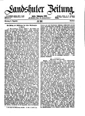 Landshuter Zeitung Sonntag 5. Dezember 1869