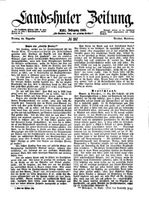 Landshuter Zeitung Dienstag 14. Dezember 1869