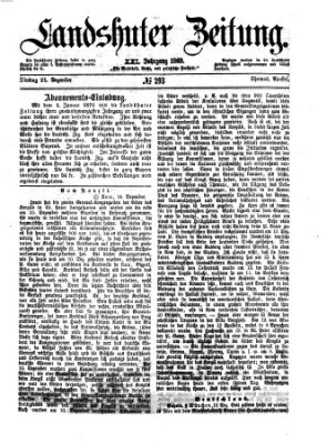 Landshuter Zeitung Dienstag 21. Dezember 1869