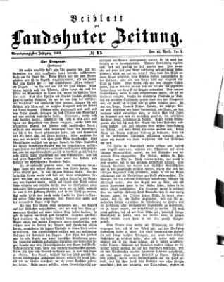 Landshuter Zeitung Sonntag 11. April 1869