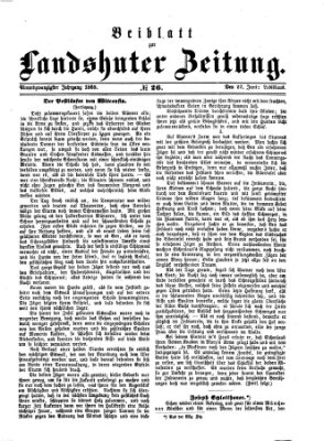 Landshuter Zeitung Sonntag 27. Juni 1869