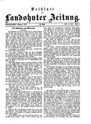 Landshuter Zeitung Sonntag 11. Juli 1869