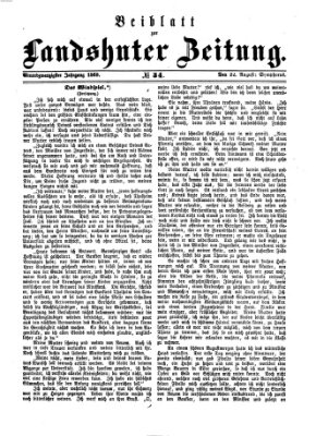 Landshuter Zeitung Sonntag 22. August 1869