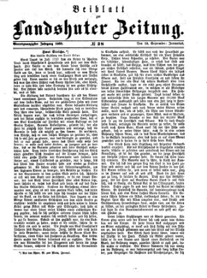 Landshuter Zeitung Sonntag 19. September 1869