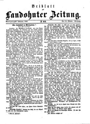 Landshuter Zeitung Sonntag 31. Oktober 1869