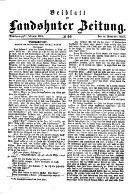 Landshuter Zeitung Sonntag 14. November 1869