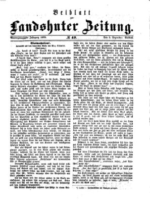 Landshuter Zeitung Sonntag 5. Dezember 1869