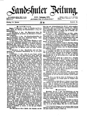 Landshuter Zeitung Dienstag 11. Januar 1870