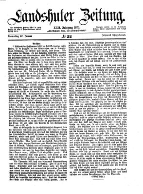 Landshuter Zeitung Donnerstag 27. Januar 1870