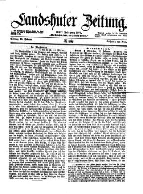 Landshuter Zeitung Sonntag 13. Februar 1870