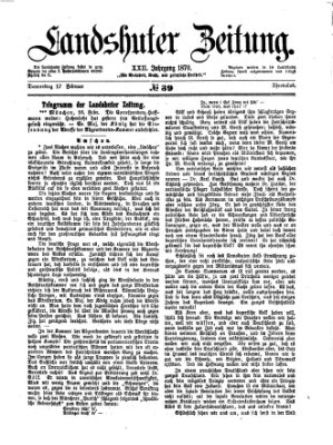 Landshuter Zeitung Donnerstag 17. Februar 1870