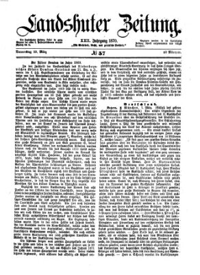 Landshuter Zeitung Donnerstag 10. März 1870