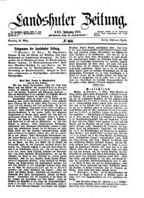 Landshuter Zeitung Samstag 19. März 1870