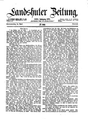 Landshuter Zeitung Donnerstag 14. April 1870