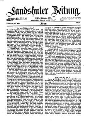 Landshuter Zeitung Donnerstag 28. April 1870