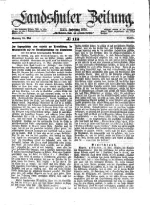 Landshuter Zeitung Sonntag 15. Mai 1870