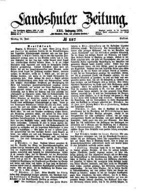 Landshuter Zeitung Dienstag 14. Juni 1870