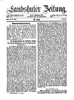 Landshuter Zeitung Mittwoch 22. Juni 1870